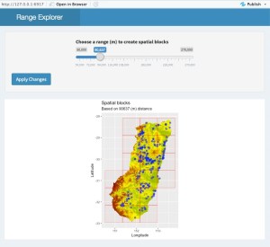 Interactive tool for choosing spatial block size